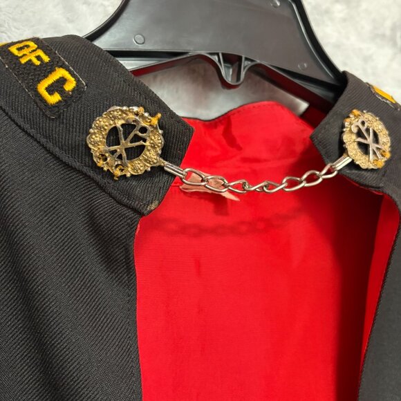 Vintage Knights Of Columbus Ceremonial Cape Cloak Black/Red The English Company - Picture 3 of 13